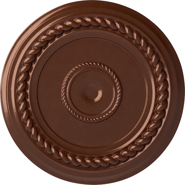 Ekena Millwork Alexandria Rope Ceiling Medallion (Fits Canopies up to 4 5/8"), 19 5/8"OD x 1 1/2"P, Copper Penny CM18ALCPS - main
